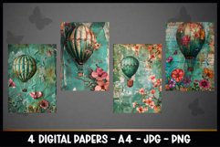 4 Vintage Travel Digital Papers I Junk Journal Page Product Image 2