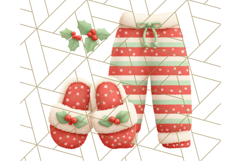 Santa’s Pajama Day Clipart, Cute Christmas Bedtime PNG Product Image 3