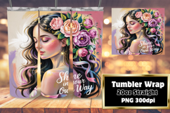 Colorful 20oz Tumbler Template , Girl Quote Product Image 1