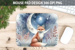 Watercolor Fox Mouse Pad Sublimation - Animal PNG Product Image 1
