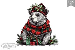 Christmas Bear Clipart Design - High Quality 300 Dpi Product Image 1