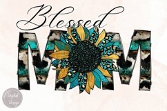 Blessed Mom Sunflower Png, Blessed Mom Western Design Product Image 1