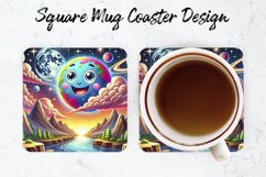 Colorful Planet Mug coaster | Coaster | Sublimation Design Product Image 1