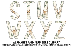 Sage Green Christmas Alphabet Png Clipart, letters doodle Product Image 4