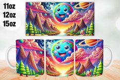 Colorful Planet Mug Wrap Sublimation 11oz, 12oz, 15oz Product Image 1