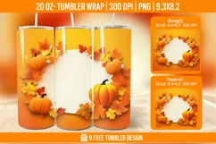 Tumbler Sublimation Wrap, 20 oz Fall Tumbler Wrap Product Image 1