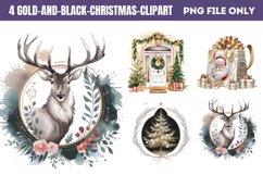 Gold and Black Christmas Clipart PNG Product Image 1