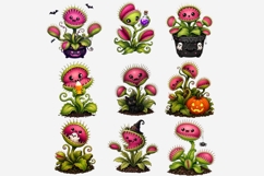 Halloween Carnivorous Plant Clipart | Cute Spooky Venus Flyt Product Image 6