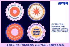 4 Retro Sticker Print Templates | Groovy Print-Then-Cut Product Image 1