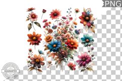 Flowers Sublimation - Clipart PNG Design Product Image 1