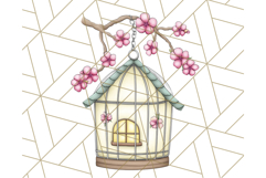 Pink Cottagecore Garden PNG Clipart, Vintage Floral Art Product Image 3