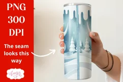 Christmas Highland cow tumbler wrap for sublimation Product Image 2