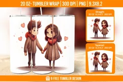 Valentines day Tumbler Wrap Designs, Sublimation Wrap Product Image 1