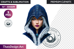Fantasy Boreal Winter Girl Warrior &amp; Ice Queen Clipart Product Image 1