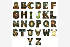 Retro UFO Bigfoot Alphabet PNG Bundle | Vintage Cryptid A-Z Product Image 5