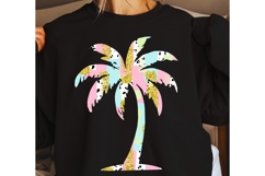 Trendy Pastel Palm Tree PNG | Faux Gold Glitter Tropical Product Image 6