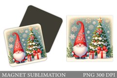 Christmas Gnome Magnet. Christmas Magnet Sublimation Product Image 1