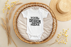 Baby Bodysuit White Mockups, Bodysuit Mockup Product Image 1