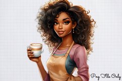 Coffee Shop Girls Clipart PNG Product Image 1