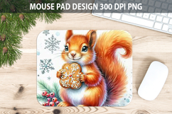 Squirrel Mouse pad Sublimation - Christmas Animal PNG Design Product Image 1