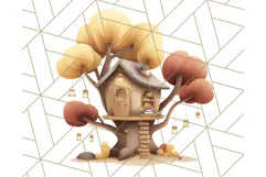 Autumn Treehouse & Woodland Cabin PNG Clipart Product Image 3