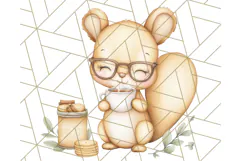 Tea Time Animal Clipart PNG Woodland Forest, Cottagecore Png Product Image 3