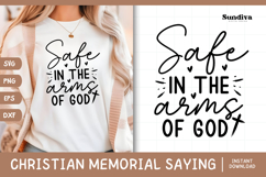 Christian Memorial Quote SVG | Safe In The Arms Of God Product Image 1