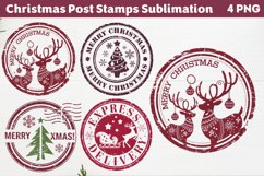 Christmas Post Stamps Merry christmas PNG Product Image 1