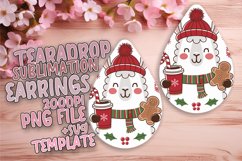 Bright Teardrop Earrings Template PNG , Christmas Product Image 1