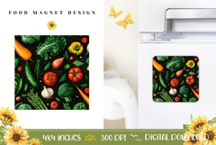 Cartoon Food Magnet Template, Cartoon Tomato Magnet Product Image 1
