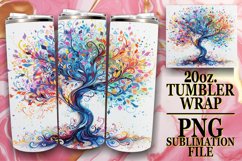 Chic Springtime Watercolor Tumbler Wrap: 20oz Sublimation Product Image 1