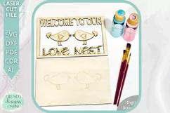 Welcome to our Love Nest sign Glowforge Laser cut svg Product Image 4