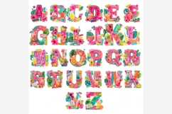 Tropical Drinks Collage Alphabet PNG | Summer Letter Clipart Product Image 2