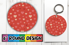 Sublimation Circle Ornaments PNG, Valentine's Pattern Product Image 1