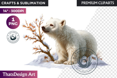 Watercolor Polar Bear Arctic Wildlife animal Illustration Product Image 1