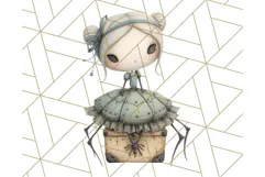 Creepy Dolls Clipart PNG Haunted Toy Characters Product Image 3