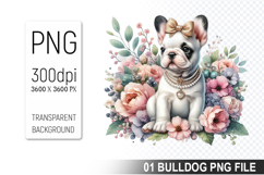 Cute French Bulldog Clipart PNG, Bulldog Graphic Design Product Image 1