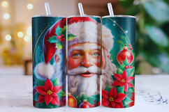 Merry Christmas Santa Tumbler Wrap | Christmas Wrap Product Image 1