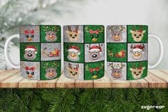 Christmas Glitter Mug Sublimation | PNG | Mug Wrap Product Image 1