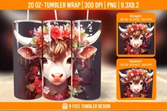 3D Highland Cow Tumbler Designs, Sublimation Wrap Product Image 1
