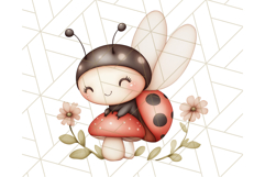 Cute Ladybug Clipart PNG, Pastel Whimsical Bug Illustrations Product Image 3