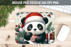 Christmas Panda Mouse Pad Sublimation - Animal PNG Design Product Image 1