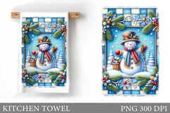 Snowman Kitchen Towel Design. Christmas Kitchen Towel Product Image 1