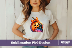 Coquette Halloween Pumpkin Bat PNG DTF Sublimation Product Image 2