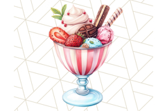 Pastel Sweet Treats Clipart, Ice Cream, Cakes, Donuts Png Product Image 3