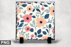 Pastel Flowers Square Sublimation Slate Design Product Image 1