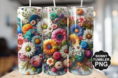 Beautiful Mixed Colorful Flowers - Tumbler PNG Design Product Image 1