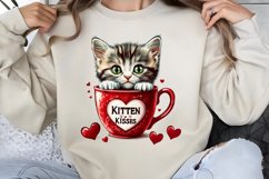 Valentines Day Kitty Cups Clipart PNG Product Image 1