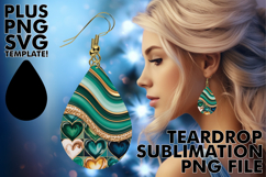 Unique Teardrop Earrings PNG Magic, Pattern Product Image 1