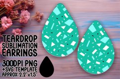 Neon Spectrum Teardrop Earring Sublimation Design Product Image 1